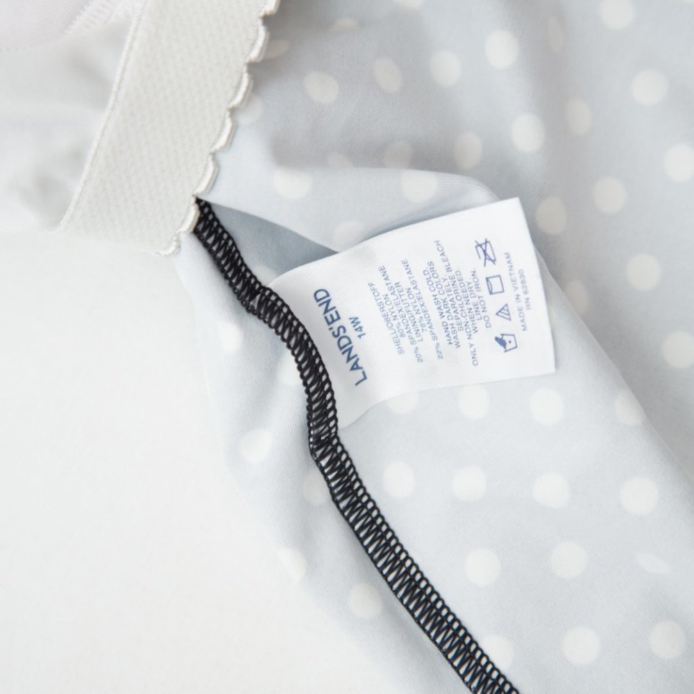 Lands' end tankini womens top built in bra‎ size 14W polka dot - Picture 5 of 9